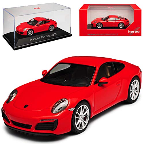 Porsche 911 991 II Carrera S Coupe Indisch Rot Modell 2012-2019 Ab Facelift 2015 1/43 Herpa Modell Auto mit individiuellem Wunschkennzeichen von alles-meine.de GmbH