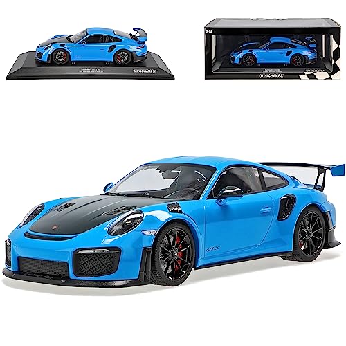 Porsche 911 991 II GT2 RS Coupe Blau Schwarze Felgen Modell 2011-2019 Version Ab 2015 limitiert 504 Stück 1/18 Minichamps Modell Auto mit individiuellem Wunschkennzeichen von alles-meine.de GmbH