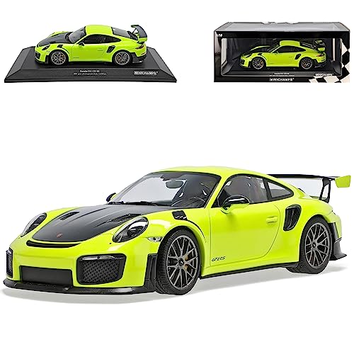 Porsche 911 991 II GT2 RS Coupe Grün mit Silber Magnesium Felgen Modell 2011-2019 Version Ab 2015 limitiert 504 Stück 1/18 Minichamps Modell Auto mit individiuellem Wunschkennzeichen von alles-meine.de GmbH