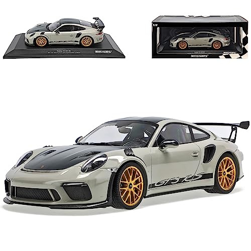 Porsche 911 991 II GT3 RS Coupe Grau Weissach Package Goldene Felgen Modell 2011-2019 Version Ab 2015 limitiert 300 Stück 1/18 Minichamps Modell Auto mit individiuellem Wunschkennzeichen von alles-meine.de GmbH