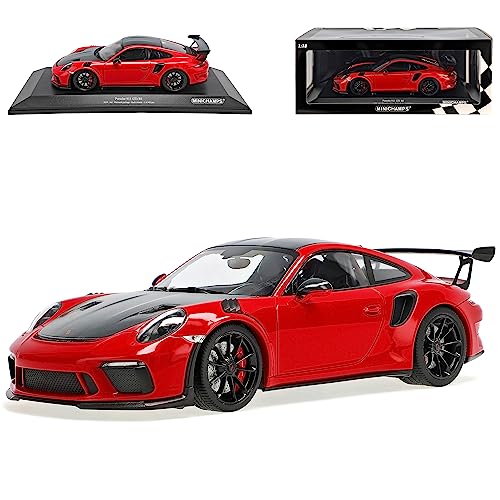 Porsche 911 991 II GT3 RS Coupe Rot Weissach Package Schwarze Felgen Modell 2011-2019 Version Ab 2015 limitiert 402 Stück 1/18 Minichamps Modell Auto mit individiuellem Wunschkennzeichen von alles-meine.de GmbH