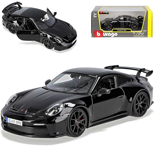 Porsche 911 992 GT3 Coupe Schwarz Neue Generation Ab 2019 1/24 Burago Modell Auto mit individiuellem Wunschkennzeichen von alles-meine.de GmbH