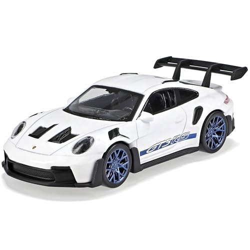 Porsche 911 992 GT3 RS Coupe Weiss mit Blau und Schwarz Neue Generation Ab 2019 Version Ab 2022 1/43 Norev Modell Auto mit individiuellem Wunschkennzeichen von alles-meine.de GmbH