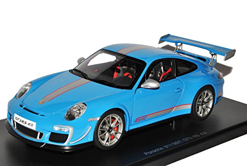 alles-meine.de GmbH Porsche 911 997 GT3 RS 4.0 Blau Silber 2004-2012 78145 1/18 AutoArt Modell Auto mit individiuellem Wunschkennzeichen von alles-meine.de GmbH