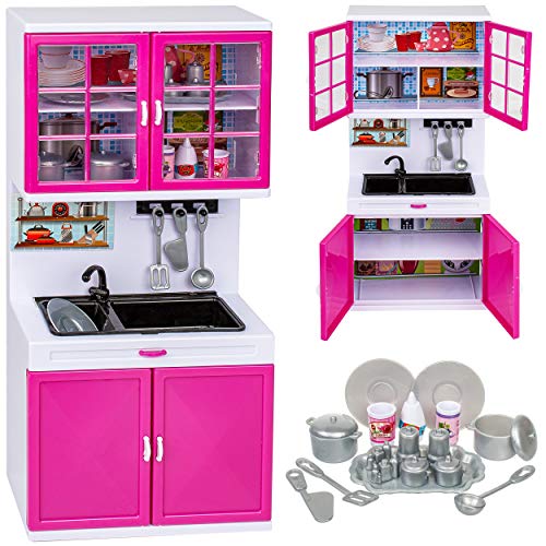 Puppenhaus Möbel - 31 cm groß - Spüle + Vorratsschank - mit Zubehör - Miniatur Puppenstube Küche - passend für alle gängigen Modepuppen - Geschirr Küchenspüle.. Puppenhaus Möbel - 31 cm groß - Spüle + Vorratsschank - mit Zubehör - Miniatur Puppenstube Küche - passend für alle gängigen Modepuppen - Geschirr Küchenspüle.. von alles-meine.de GmbH