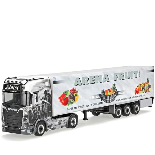 Scania CS 20 HD Kühlkoffer Arena Fruit Italien Santa Maria di Zevio mit Sockel und Vitrine H0 1/87 Herpa Modell Auto mit individiuellem Wunschkennzeichen von alles-meine.de GmbH