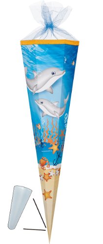 Schultüte - Delfine 22 cm - mit Tüllabschluß - Zuckertüte Nestler Delfin Wasser Fische Fisch blau Seestern Krebs Delfinparadies Schultüte - Delfine 22 cm - mit Tüllabschluß - Zuckertüte Nestler Delfin Wasser Fische Fisch blau Seestern Krebs Delfinparadies von alles-meine.de GmbH