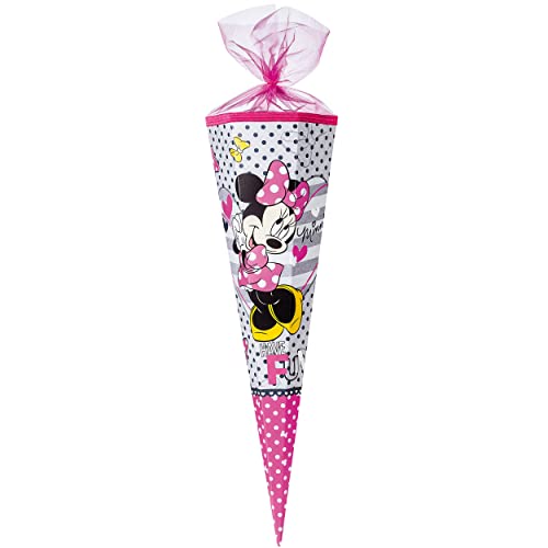 Schultüte - Disney - Minnie Mouse - 100 cm - 6 eckig - Tüllabschluß - Zuckertüte - mit/ohne Kunststoff Spitze - Nestler - Jungen Mädchen - Schmetterlinge He.. von alles-meine.de GmbH