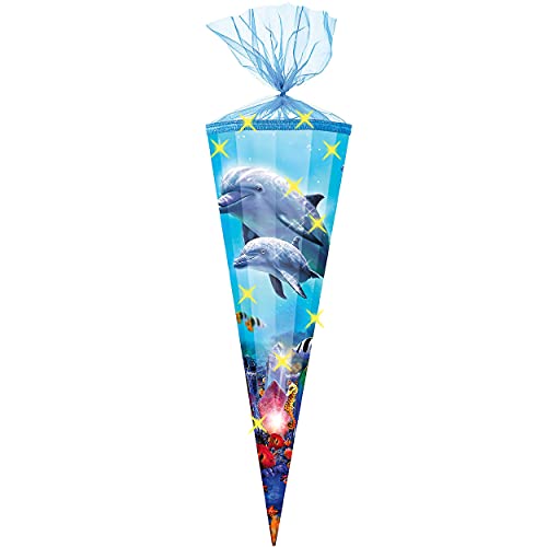 Schultüte Größenwahl Delfinfamilie/Fische - 100 cm / 12 eckig - Organza Abschluß - Zuckertüte - mit/ohne Kunststoff Spitze - für Mädchen & Jungen - De.. Schultüte Größenwahl Delfinfamilie/Fische - 100 cm / 12 eckig - Organza Abschluß - Zuckertüte - mit/ohne Kunststoff Spitze - für Mädchen & Jungen - De.. von alles-meine.de GmbH