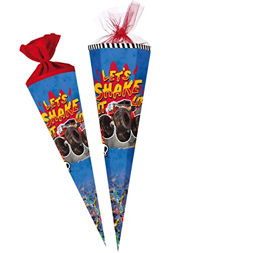 Schultüte - Hot Wheel. - Monstershake 70-85 cm Größe wählbar Zuckertüte - Tüllabschluß/Filzabschluß - eckig/rund - Jungen - klein & groß - Geschen.. von alles-meine.de GmbH