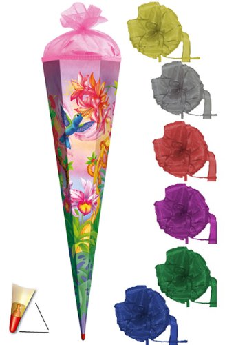 Schultüte - Kolibri 22 cm - incl. Schleife mit Tüllabschluß - Zuckertüte Roth rund Schultüte - Kolibri 22 cm - incl. Schleife mit Tüllabschluß - Zuckertüte Roth rund von alles-meine.de GmbH