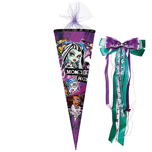 Schultüte - Monster High - 35 cm - rund - incl. große Schleife - mit Tüllabschluß - Zuckertüte - mit/ohne Kunststoff Spitze - Nestler - Schultütenschlei.. Schultüte - Monster High - 35 cm - rund - incl. große Schleife - mit Tüllabschluß - Zuckertüte - mit/ohne Kunststoff Spitze - Nestler - Schultütenschlei.. von alles-meine.de GmbH