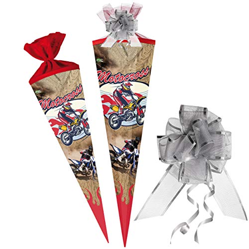 Schultüte - Motorrad - Motocross - Enduro - 35 cm - rund - incl. Schleife - Tüllabschluß - Zuckertüte - mit/ohne Kunststoff Spitze - Nestler - Schultütensch.. Schultüte - Motorrad - Motocross - Enduro - 35 cm - rund - incl. Schleife - Tüllabschluß - Zuckertüte - mit/ohne Kunststoff Spitze - Nestler - Schultütensch.. von alles-meine.de GmbH