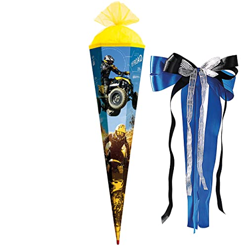 Schultüte - Quad - Auto/Offroad - 70 cm - rund - incl. große Schleife - Filzabschluß - Zuckertüte - mit Holzspitze - Roth - Schultütenschleife/Zuckert.. Schultüte - Quad - Auto/Offroad - 70 cm - rund - incl. große Schleife - Filzabschluß - Zuckertüte - mit Holzspitze - Roth - Schultütenschleife/Zuckert.. von alles-meine.de GmbH