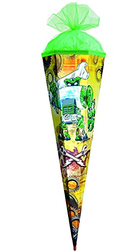 Schultüte - Roboter - grün - 35 cm - rund - mit Tüllabschluß - Zuckertüte Roth - mit/ohne Kunststoff Spitze - für Jungen/Geschenktüte/Werkzeuge - FA.. Schultüte - Roboter - grün - 35 cm - rund - mit Tüllabschluß - Zuckertüte Roth - mit/ohne Kunststoff Spitze - für Jungen/Geschenktüte/Werkzeuge - FA.. von alles-meine.de GmbH