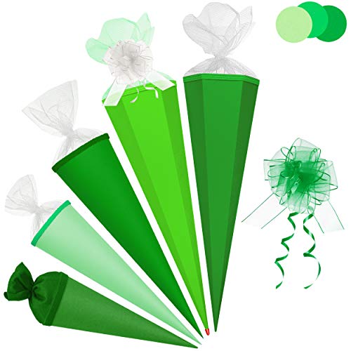 Schultüte - Rohling - GRÜN/mittel - grasgrün - 85 cm - mit Holzspitze - 6 eckig - inkl. Schleife - Tüllabschluß - Zuckertüte - Roth - Jungen Mädchen - Schul.. Schultüte - Rohling - GRÜN/mittel - grasgrün - 85 cm - mit Holzspitze - 6 eckig - inkl. Schleife - Tüllabschluß - Zuckertüte - Roth - Jungen Mädchen - Schul.. von alles-meine.de GmbH