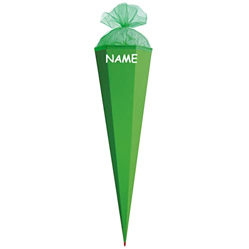 Schultüte - Rohling - GRÜN Größenwahl 35 cm bis 100 cm incl. Namen - mit Holzspitze - Zuckertüte ALLE Größen - Roth - zum Basteln, Bemalen und Bekleben .. von alles-meine.de GmbH