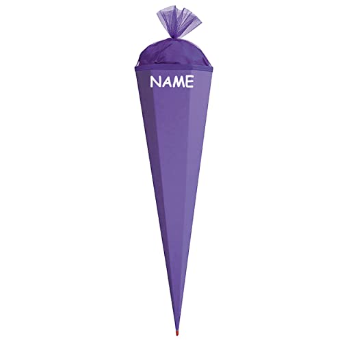 Schultüte - Rohling - lila Größenwahl 35 cm bis 100 cm incl. Namen - ohne o. mit Holzspitze - Zuckertüte ALLE Größen - Roth - zum Basteln, Bemalen und B.. von alles-meine.de GmbH