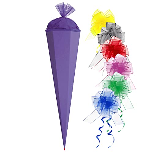 Schultüte - Rohling - lila Größenwahl 35 cm bis 100 cm incl. Schleife - mit Holzspitze - Zuckertüte ALLE Größen - Roth - zum Basteln, Bemalen und Bekleb.. von alles-meine.de GmbH