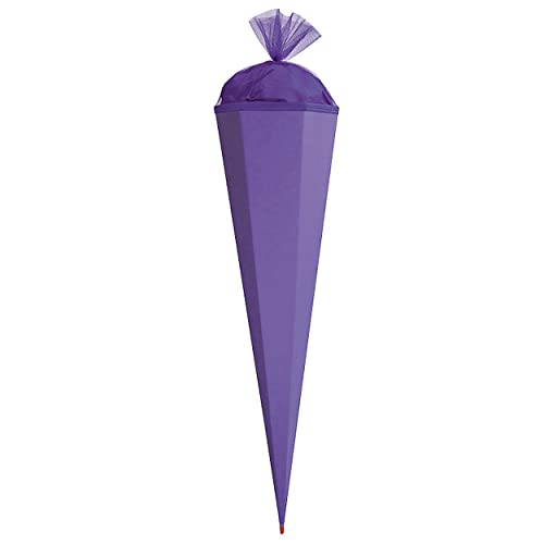 Schultüte - Rohling - lila Größenwahl 35 cm bis 100 cm ohne o. mit Holzspitze - Zuckertüte ALLE Größen - Roth - zum Basteln, Bemalen und Bekleben Bastel.. von alles-meine.de GmbH