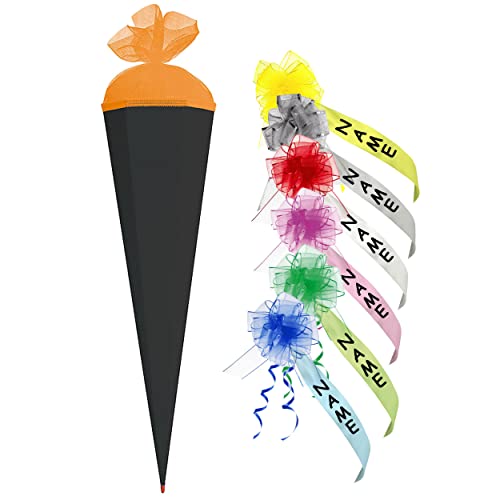 Schultüte - Rohling - schwarz - Abschluß rot - 85 cm - incl. individueller Schleife - mit Holzspitze/Filzabschluß - Zuckertüte Roth - zum Basteln, Bemalen u.. Schultüte - Rohling - schwarz - Abschluß rot - 85 cm - incl. individueller Schleife - mit Holzspitze/Filzabschluß - Zuckertüte Roth - zum Basteln, Bemalen u.. von alles-meine.de GmbH