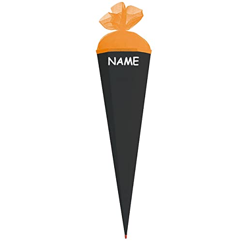 Schultüte - Rohling - schwarz Größenwahl 35 cm bis 100 cm incl. Namen - mit Holzspitze - Zuckertüte ALLE Größen - Roth - zum Basteln, Bemalen und Bekleb.. von alles-meine.de GmbH