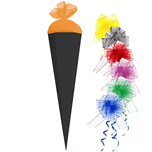 Schultüte - Rohling - schwarz Größenwahl 35 cm bis 100 cm incl. Schleife - mit Holzspitze - Zuckertüte ALLE Größen - Roth - zum Basteln, Bemalen und Bek.. von alles-meine.de GmbH