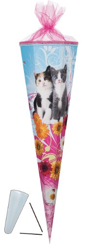 Schultüte - Schmusekätzchen 22 cm - mit Tüllabschluß - Zuckertüte Nestler Katze Katze Blumen Blüten Mädchen Tiere Schultüte - Schmusekätzchen 22 cm - mit Tüllabschluß - Zuckertüte Nestler Katze Katze Blumen Blüten Mädchen Tiere von alles-meine.de GmbH