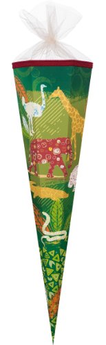 Schultüte - Tierreich 22 cm - mit Tüllabschluß - Zuckertüte Nestler Afrika Zootiere Zebra Elefant Zoo Safari Tiere Tier Krokodil Schultüte - Tierreich 22 cm - mit Tüllabschluß - Zuckertüte Nestler Afrika Zootiere Zebra Elefant Zoo Safari Tiere Tier Krokodil von alles-meine.de GmbH
