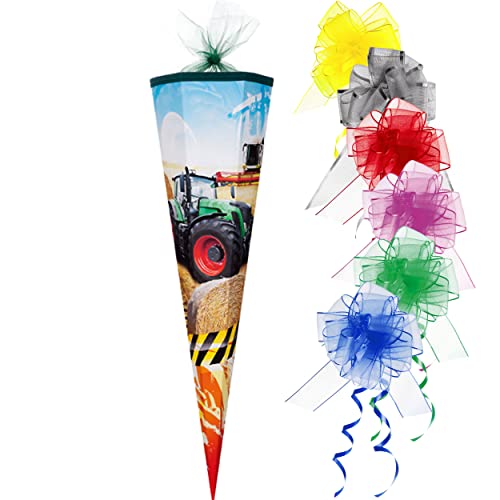 Schultüte - Traktor 22-100 cm incl. Schleife mit Tüllabschluß/Filzabschluß - mit/ohne Kunststoff Spitze - Zuckertüte ALLE Größen - Nestler - für Jun.. Schultüte - Traktor 22-100 cm incl. Schleife mit Tüllabschluß/Filzabschluß - mit/ohne Kunststoff Spitze - Zuckertüte ALLE Größen - Nestler - für Jun.. von alles-meine.de GmbH