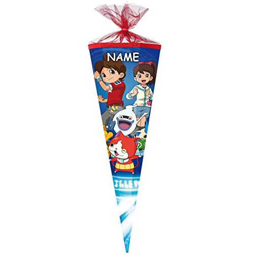 Schultüte - Yo-Kai Watch - Manga Figuren - 70 cm - rund - incl. Name - Filzabschluß - Zuckertüte - mit/ohne Kunststoff Spitze - Nestler - Jungen Mädchen.. von alles-meine.de GmbH