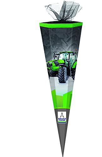 Schultüte - mit 3D Glitzer - Effekt ! - Traktor & Landmaschine - Deutz - 50-85 cm - Größe wählbar - eckig - Tüllabschluß - Zuckertüte - mit - ohne Kunst.. von alles-meine.de GmbH
