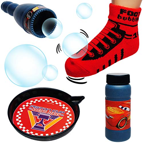 alles-meine.de GmbH Seifenblasenset - mit Socke - große Fußball Seifenblasen - stabil + Fast unkaputtbar - Cars - Auto - Lightning McQueen - Seifenblasenspiel mit Nachfüllflasche.. von alles-meine.de GmbH