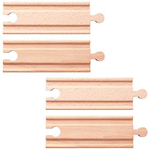 Set: 4 Stück Holz - Schienen - gerade & kurz - für Eisenbahn/Holzeisenbahn - 12,5 cm - passend für alle Schienen-Systeme & Straßen - z.B. Brio/Heros/E.. Set: 4 Stück Holz - Schienen - gerade & kurz - für Eisenbahn/Holzeisenbahn - 12,5 cm - passend für alle Schienen-Systeme & Straßen - z.B. Brio/Heros/E.. von alles-meine.de GmbH