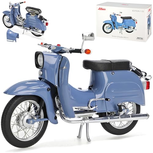 Simson KR 51/1 Schwalbe Mittel Blau 1/10 Schuco Modell Motorrad mit individiuellem Wunschkennzeichen von alles-meine.de GmbH