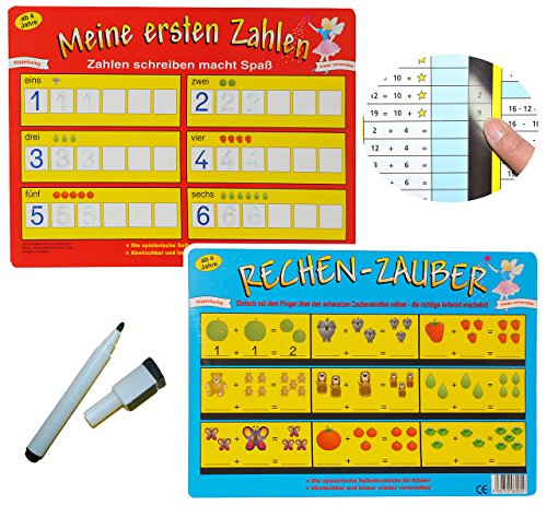 Stift + Pressogramm: schreib und wisch Weg - Rechenzauber/Meine ersten Zahlen - erstes Rechnen + Zahlen schreiben Lernen - ab 4 Jahre mit Selbstkontrolle ! .. von alles-meine.de GmbH