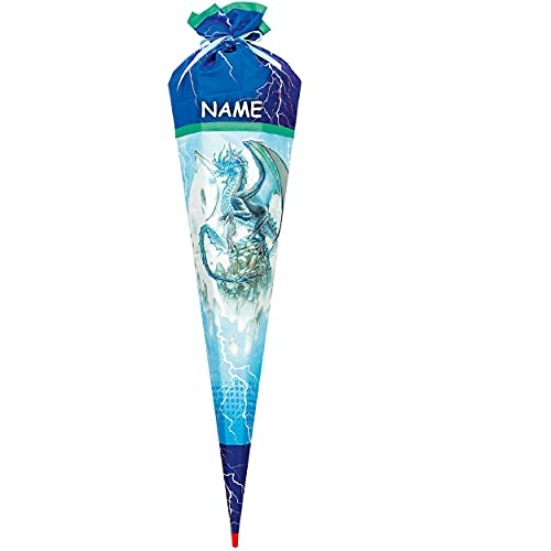 Stoff Schultüte Motiv + Größe + Zubehör wählbar 85/70 cm - inkl. Name - Holzspitze - Zuckertüte - Stoffabschluß - Roth 6 eckig rund - Jungen Eisdrache /.. Stoff Schultüte Motiv + Größe + Zubehör wählbar 85/70 cm - inkl. Name - Holzspitze - Zuckertüte - Stoffabschluß - Roth 6 eckig rund - Jungen Eisdrache /.. von alles-meine.de GmbH