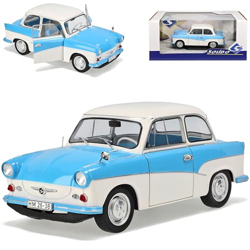 alles-meine.de GmbH Trabant P50 Limousine Blau Weiss 1958-1962 Limitiert auf 1000 Stück Weltweit 1/18 Solido Modell Auto mit individiuellem Wunschkennzeichen von alles-meine.de GmbH
