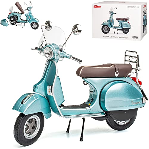Vespa PX 125 70 Jahre Sonderedition Blau Metallic 1/10 Schuco Modell Motorrad mit individiuellem Wunschkennzeichen von alles-meine.de GmbH