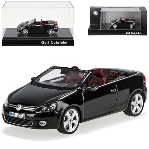 Volkwagen Golf VI 6 Cabrio Schwarz mit rot-braunen Sitzen Ab 2011 1/43 Schuco Modell Auto mit individiuellem Wunschkennzeichen von alles-meine.de GmbH