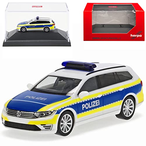 Volkwagen Passat B8 GTE Variant Kombi Polizei Hannover Ab 2014 mit Sockel und Vitrine H0 1/87 Herpa Modell Auto mit individiuellem Wunschkennzeichen von alles-meine.de GmbH