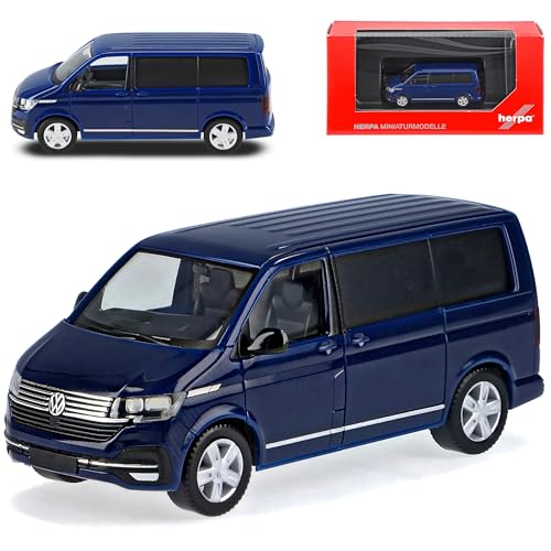 Volkwagen T6 Caravelle Personen Transporter Blau T6.1 Version Ab 3. Facelift 2019 H0 1/87 Herpa Modell Auto mit individiuellem Wunschkennzeichen von alles-meine.de GmbH