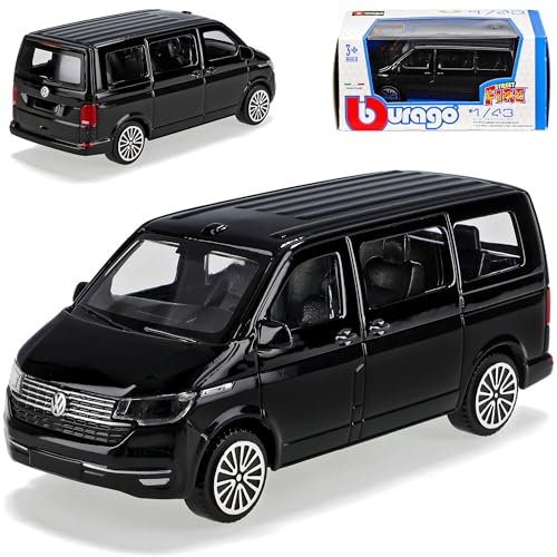 alles-meine.de GmbH Volkwagen T6.1 Personen Transporter Schwarz Bulli Modell Ab 2003 Version ab 2019 1/43 Burago Modell Auto mit individiuellem Wunschkennzeichen von alles-meine.de GmbH