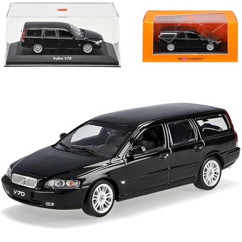 Volvo V70 Break Kombi Schwarz 2. Generation 2000-2007 1/43 Minichamps Maxichamps Modell Auto mit individiuellem Wunschkennzeichen von alles-meine.de GmbH