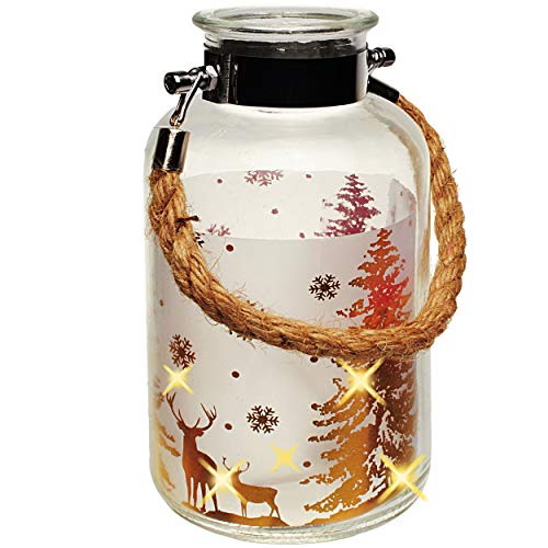 alles-meine.de GmbH XL Glas - Windlicht - LICHT Dekoflasche - 5 Stück LED - Weihnachten - Hirsch im Winterwald - Gold - 20 cm - Flasche - Weihnachtsflasche - Lichterflasche mit B.. alles-meine.de GmbH XL Glas - Windlicht - LICHT Dekoflasche - 5 Stück LED - Weihnachten - Hirsch im Winterwald - Gold - 20 cm - Flasche - Weihnachtsflasche - Lichterflasche mit B.. von alles-meine.de GmbH