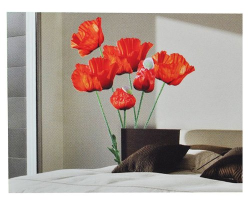 alles-meine.de GmbH XXL Wandaufkleber/Sticker - Mohnblumen mit Stengel - Mohn Blüten - selbstklebend für Kinderzimmer und Deko Wandsticker Aufkleber Blumen von alles-meine.de GmbH