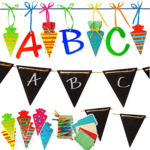 alles-meine.de GmbH 1,4 m + 2,2 m - Girlande/Wimpel - Beschreibbar + selbst Beschriften - Schule & Schulanfang - ABC - Schuleinführung/Kindergeburstag - Schule - Kinder /.. von alles-meine.de GmbH