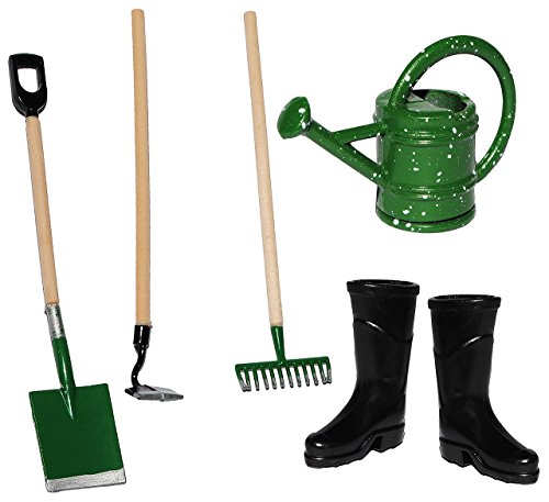 alles-meine.de GmbH 1 Paar Gummistiefel - Miniatur - Maßstab 1:12 - für Puppenstube - Regenstiefel - Stiefel Gartendeko - Puppenhaus - Garten/Gartenschuhe Gärtnerin - Schwarze .. von alles-meine.de GmbH