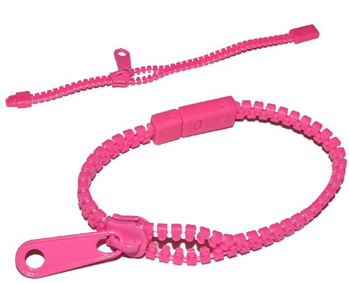 alles-meine.de GmbH 1 STK. Armband mit Reiverschluß - individuell verlängerbar - NEON pink rosa - Armbänder für Kinder und Erwachsene von alles-meine.de GmbH