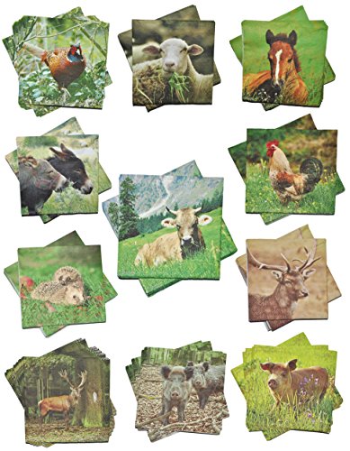 alles-meine.de GmbH 1 Set: Servietten - mit verschiedenen Tier Motiven - Serviette Tischserviette Papier Party - Tiere Tierservietten/Waldtiere Bauernhof alles-meine.de GmbH 1 Set: Servietten - mit verschiedenen Tier Motiven - Serviette Tischserviette Papier Party - Tiere Tierservietten/Waldtiere Bauernhof von alles-meine.de GmbH